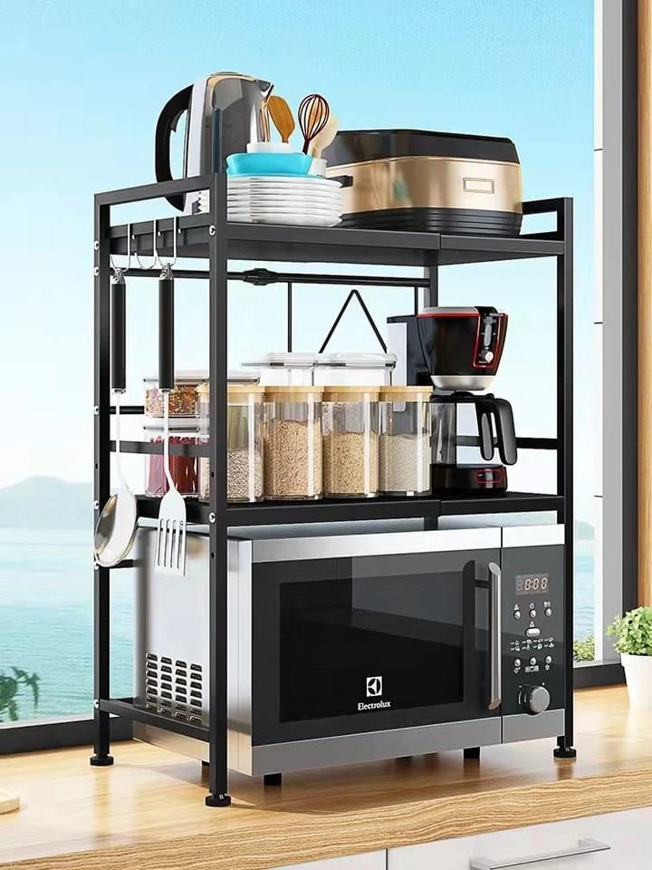 2 Tier Adjustable Microwave Stand Kenya – Telescopic Kitchen Shelf Rack