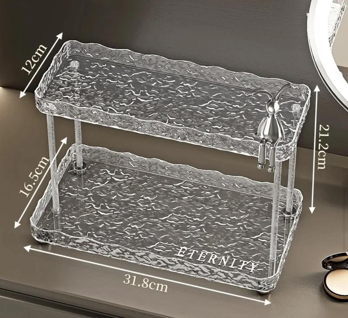 2 tier crystal - like makeup organizer | - Elegant Households KE