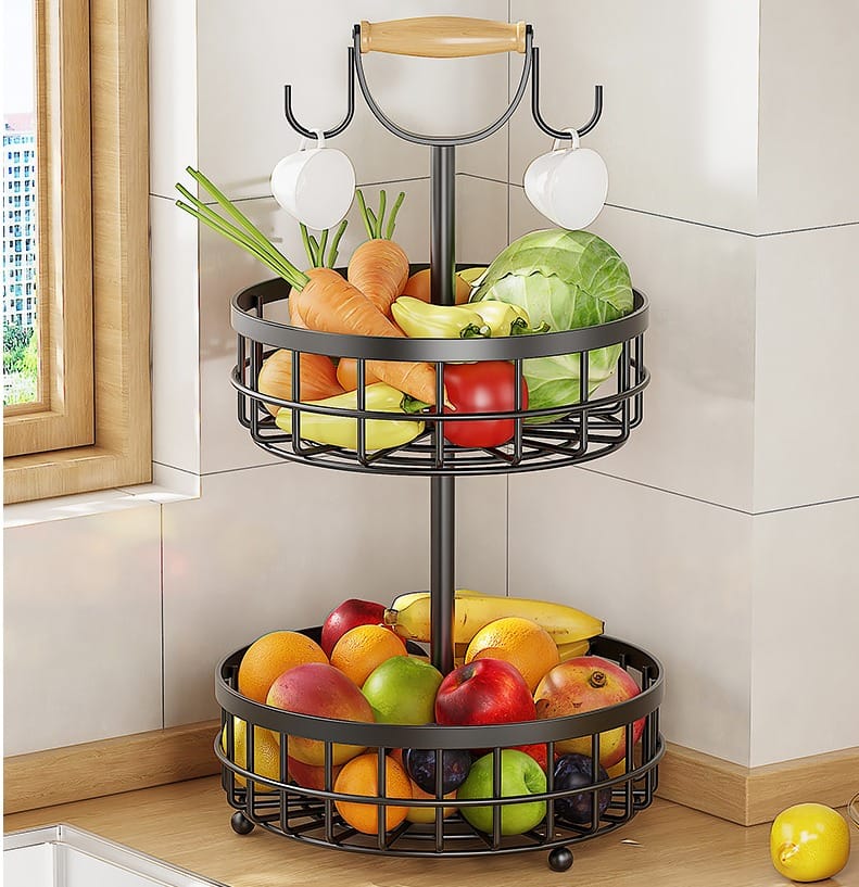 2 - Tier Detachable Nordic Fruit/Vegetable Rack | - Elegant Households KE