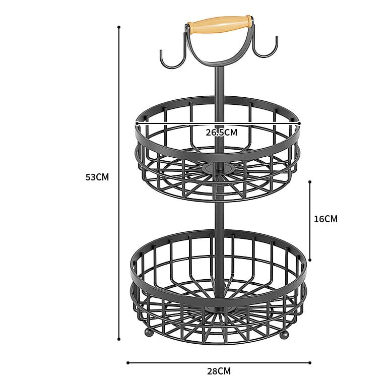 2 - Tier Detachable Nordic Fruit/Vegetable Rack | - Elegant Households KE