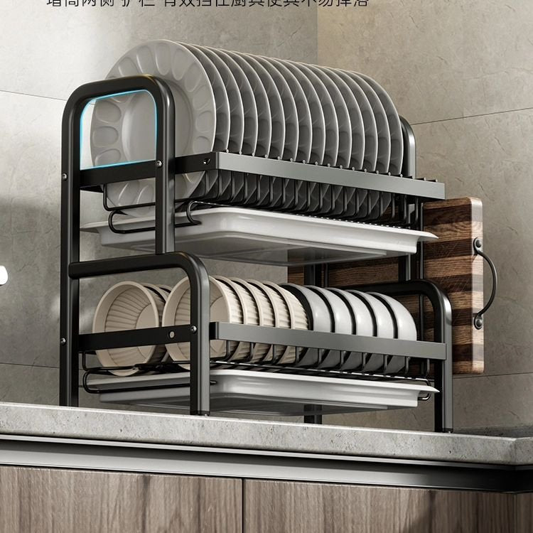2 Tier Dish Rack with Cutlery Holder &amp; Chop Board Holder | - Elegant Households KE
