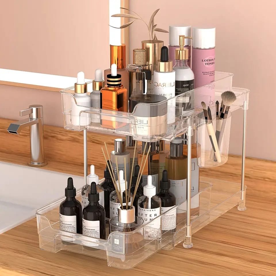 2 tier Multifunction Cosmetic organizer | - Elegant Households KE