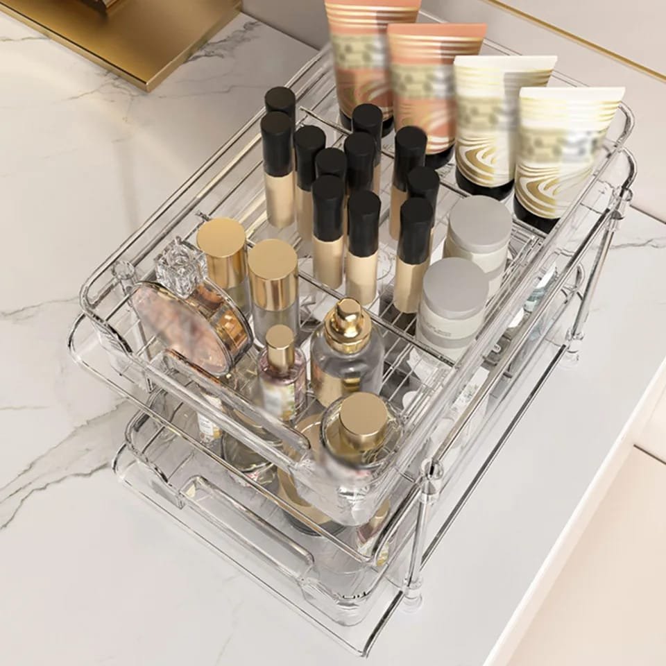 2 tier Multifunction Cosmetic organizer | - Elegant Households KE