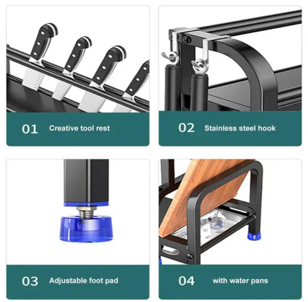 2 tier multifunctional spice rack | - Elegant Households KE