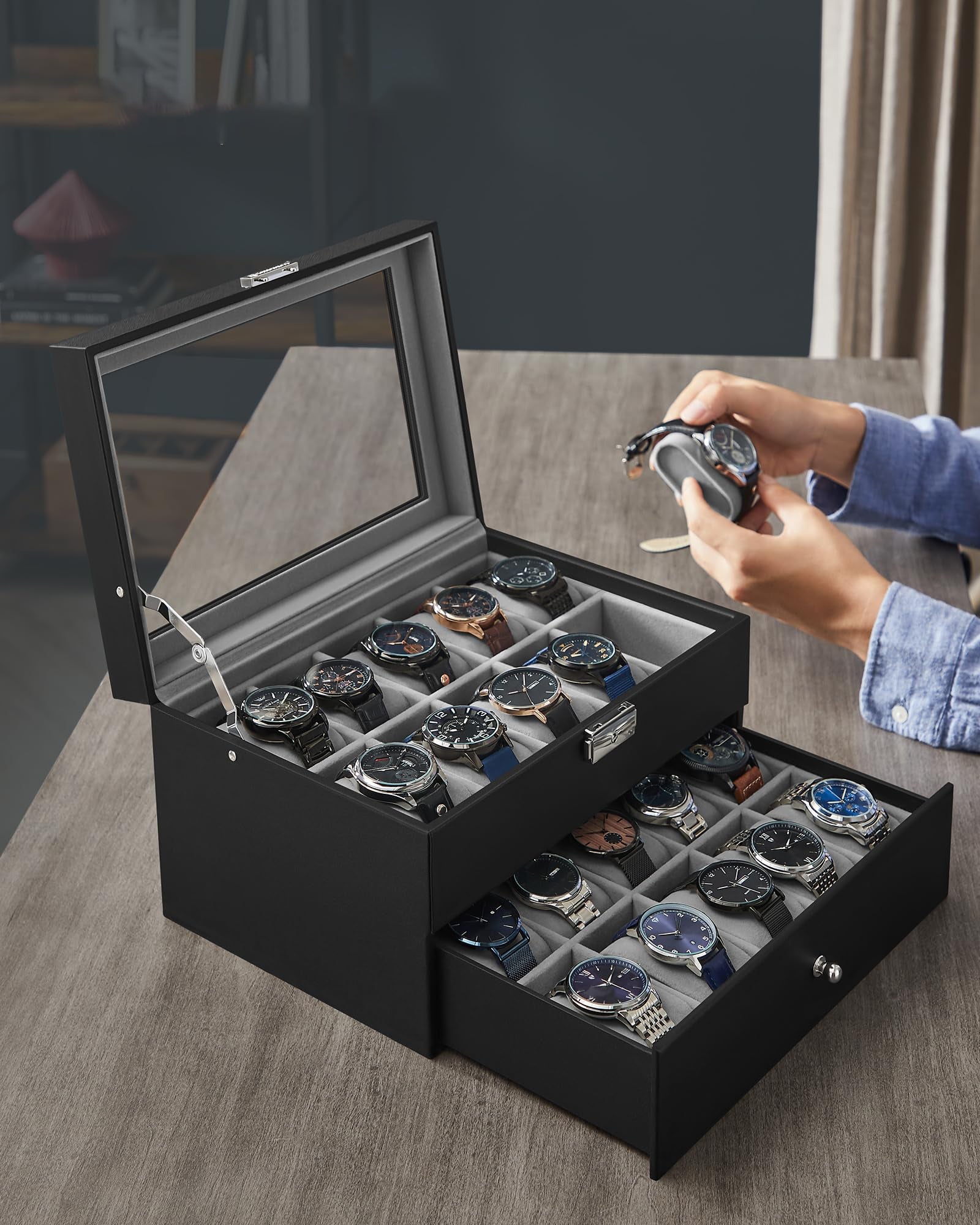 Watch Box Price in Kenya – 20 Slots Watch Organizer Storage Box