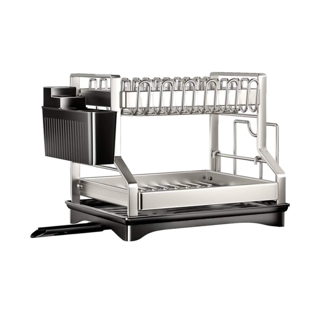 201ss Material 2 - Tier Kitchen Dish Rack with drain tray | - Elegant Households KE