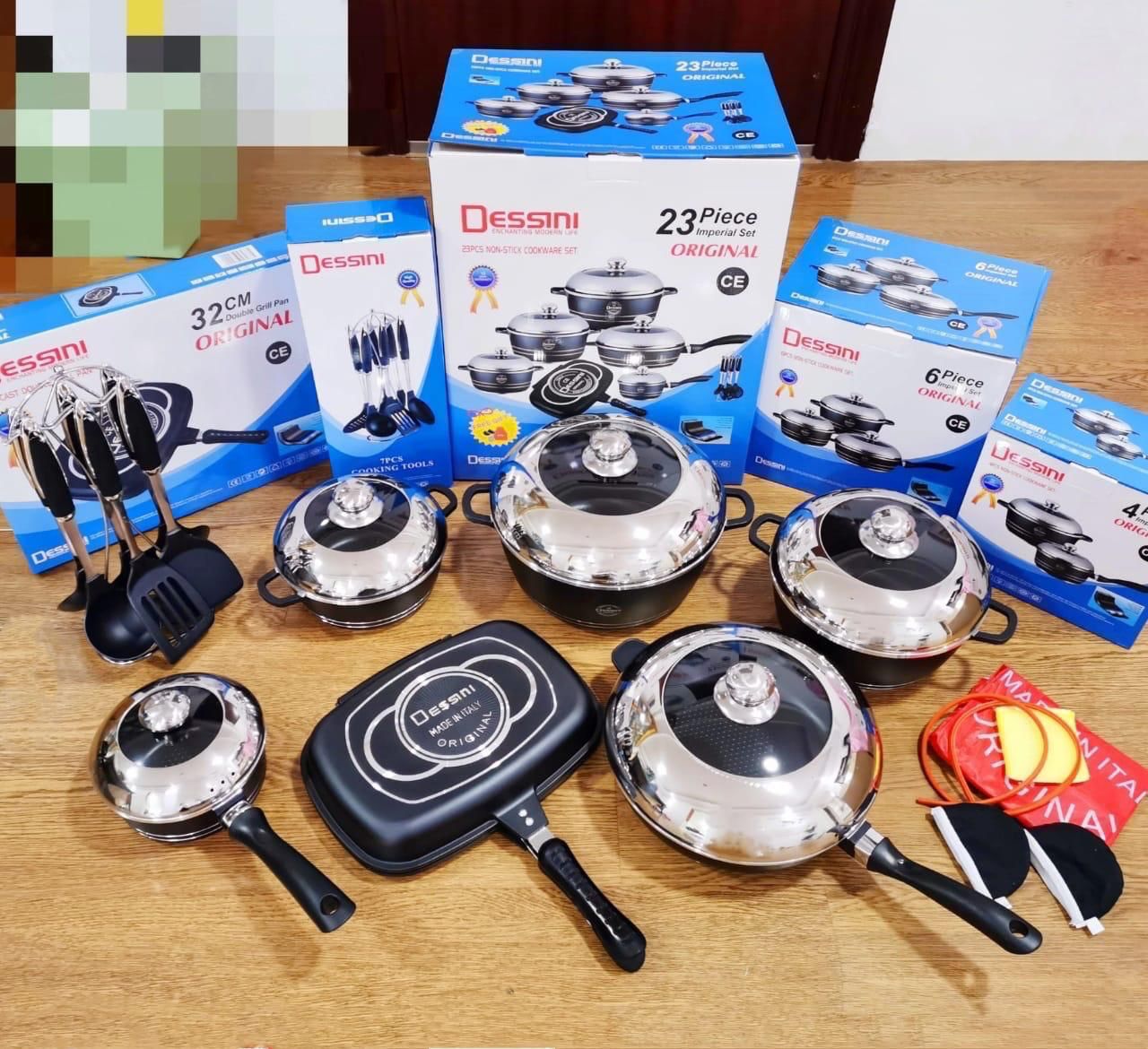 23 pc dessini black cooker ware set | - Elegant Households KE