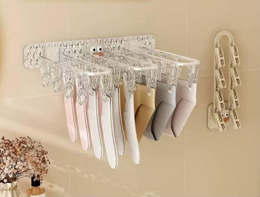 24 - Clip Wall Folding Cloth Hanger | Windproof Drying Rack | - Elegant Households KE