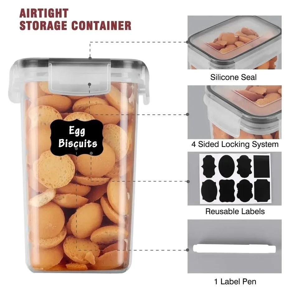 24pcs Bpa Free Airtight Plastic Containers | - Elegant Households KE