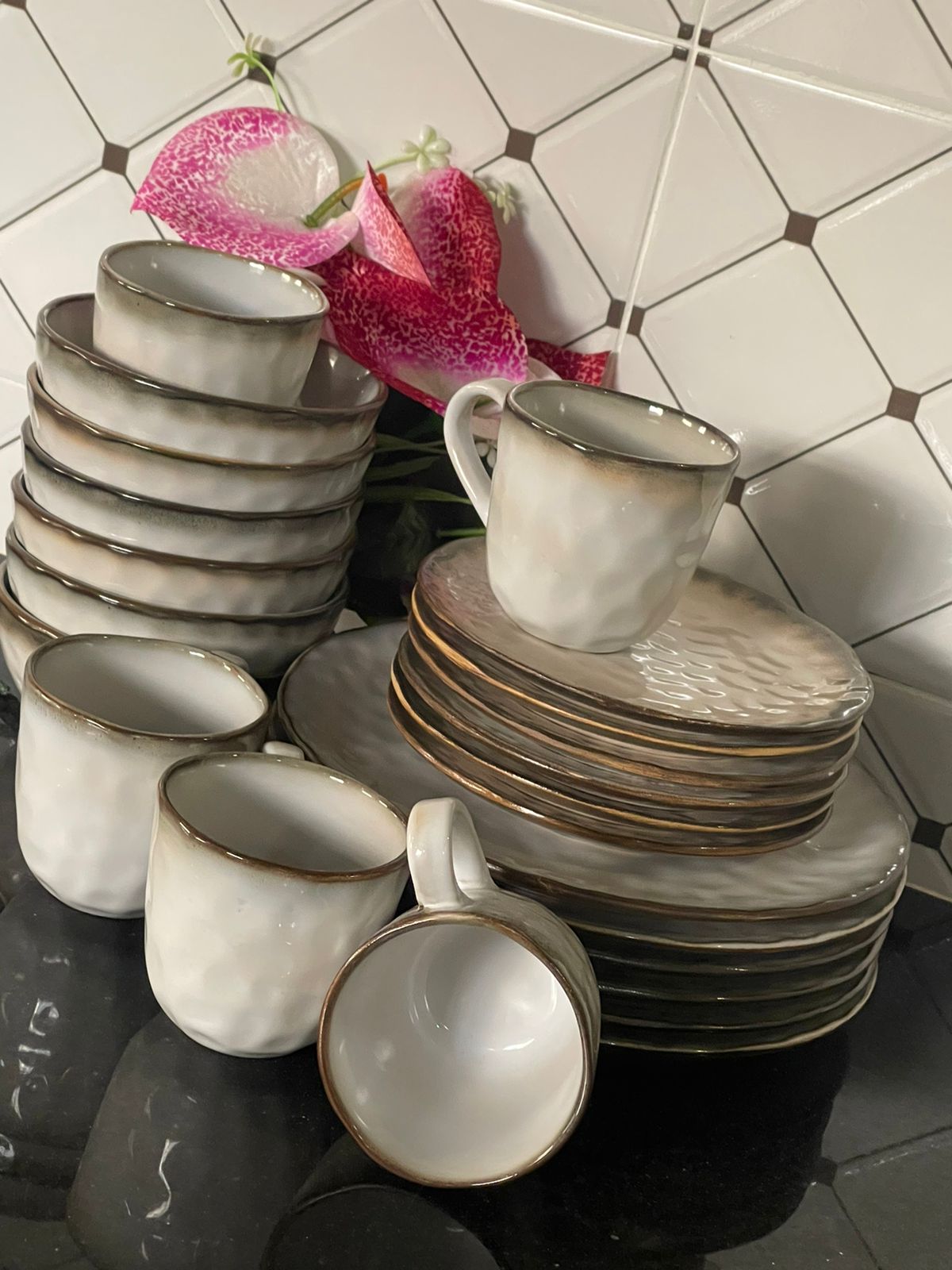 24pcs Ceramic dinner set | - Elegant Households KE