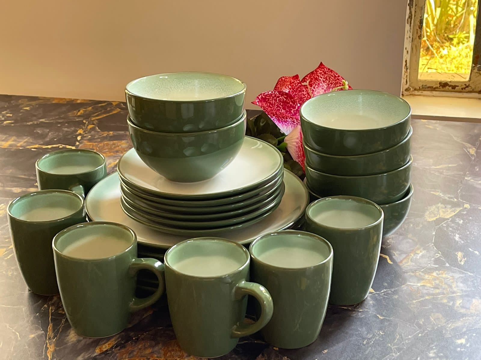 24pcs Ceramic dinner set | - Elegant Households KE