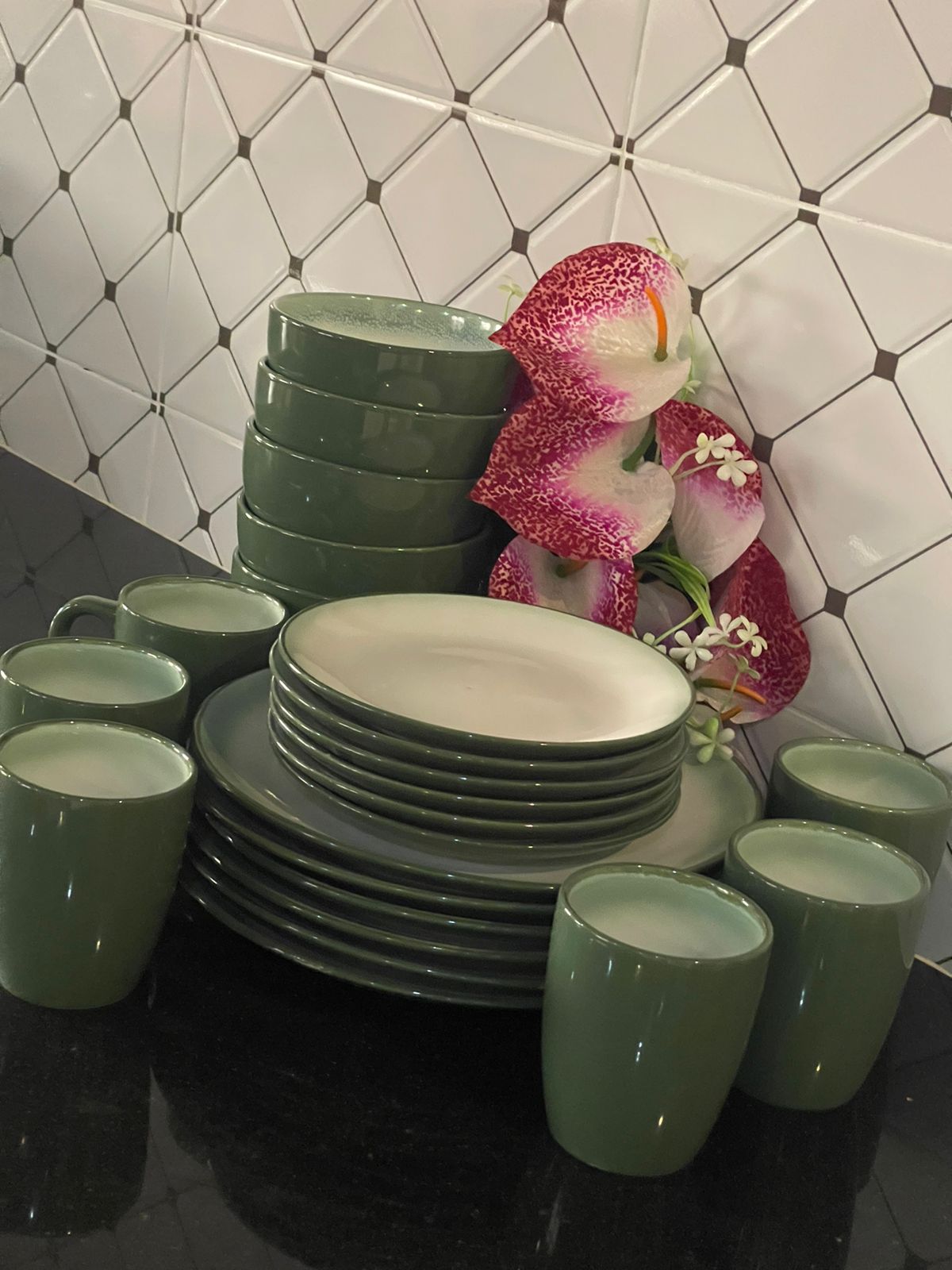 24pcs Ceramic dinner set | - Elegant Households KE