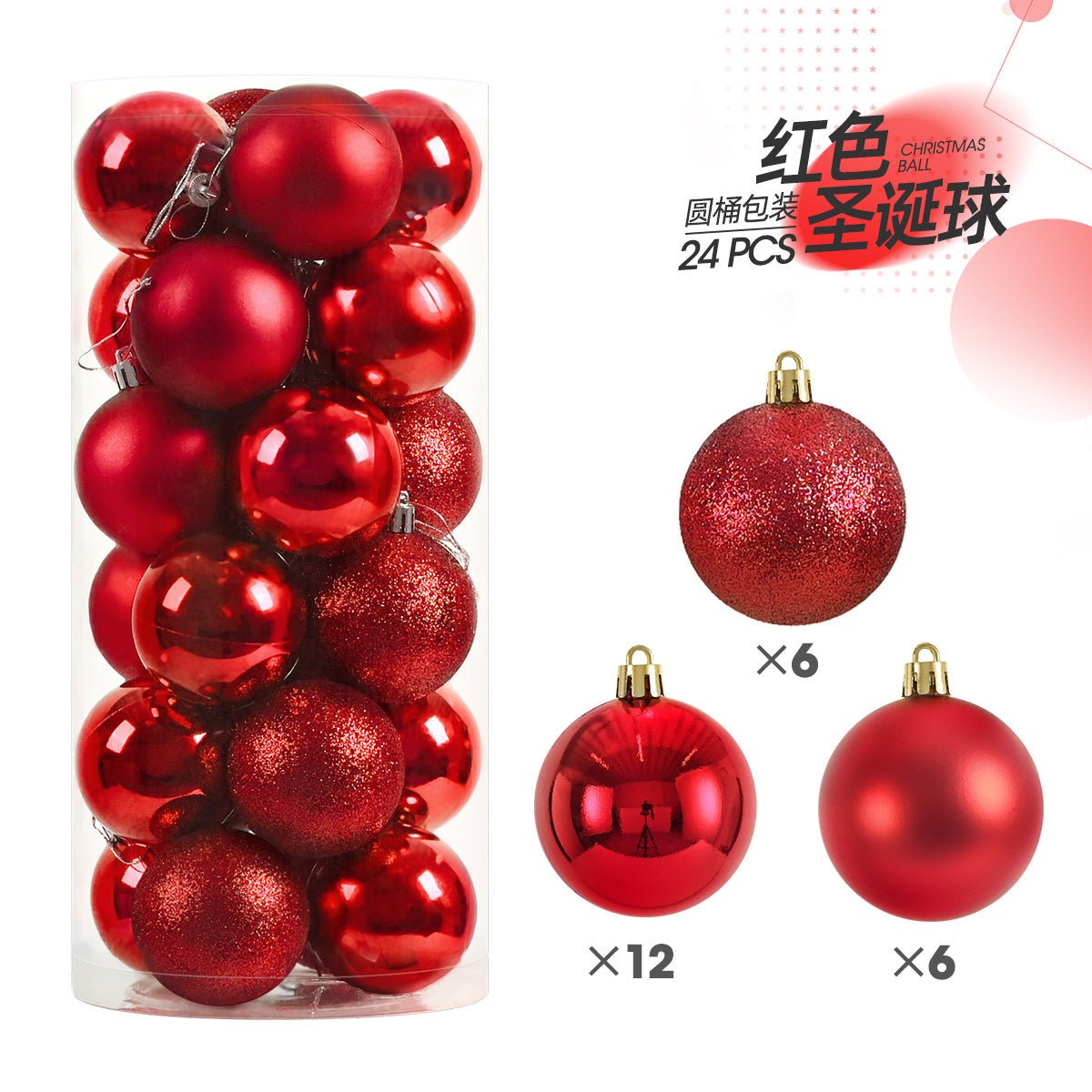 24pcs Christmas balls decor set | - Elegant Households KE