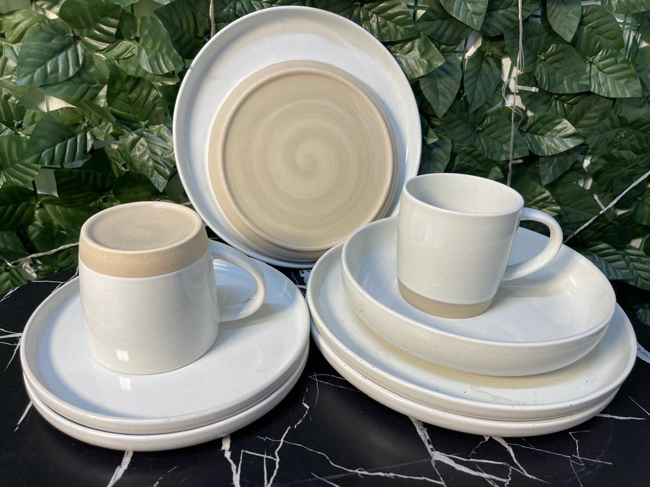 24pcs Double Glaze Ceramic Dinneer set | - Elegant Households KE