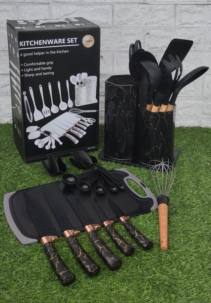 25: pc silicone spoon Marble black | - Elegant Households KE