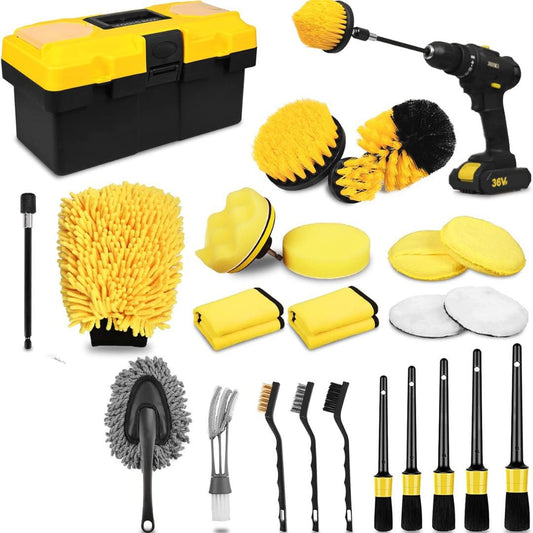 25PCS DETAIL CAR CLEANING TOOL KIT* | - Elegant Households KE