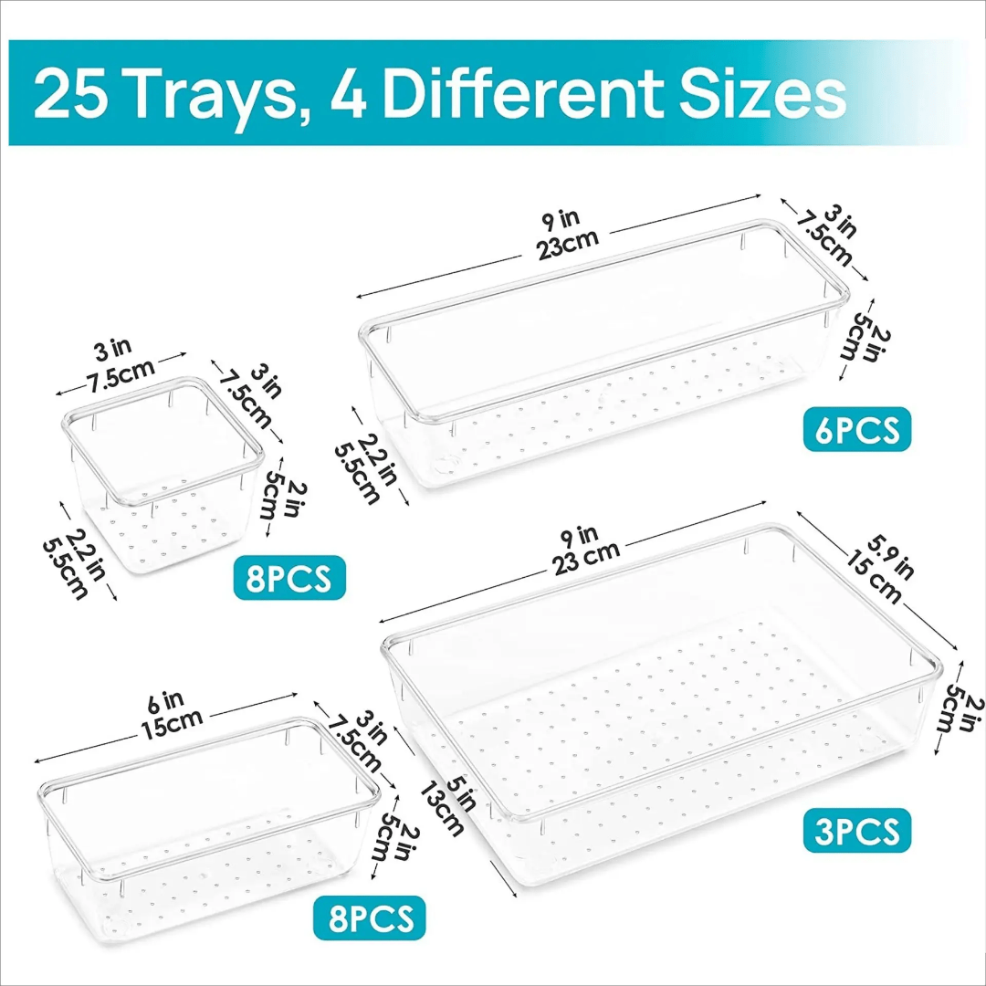 25pcs set drawer organizers | - Elegant Households KE