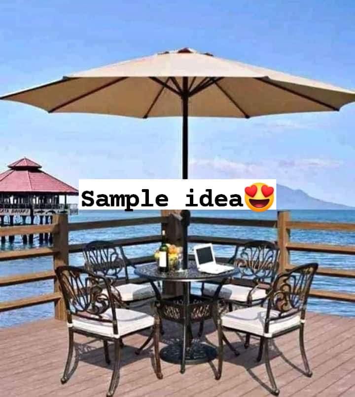 2.7M Parasol Replaceable Cloth Garden Umbrella – Patio & Outdoor UV Sunshade