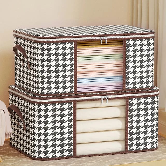 2in1 Foldable large cloth organizer storage box  | - Elegant Households KE