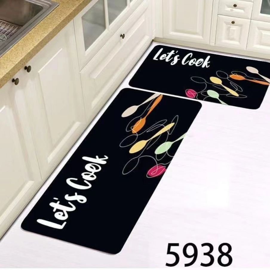 2pc Kitchen Mats with Rubber Bottom | - Elegant Households KE