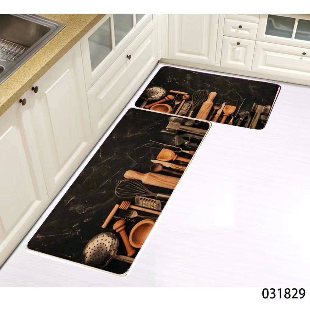 2pc Kitchen Mats with Rubber Bottom | - Elegant Households KE