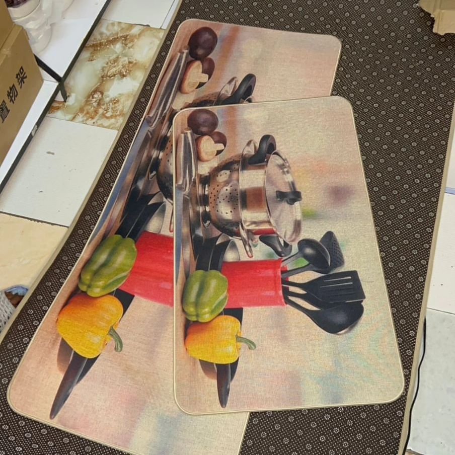 2pc Kitchen Mats with Rubber Bottom | - Elegant Households KE