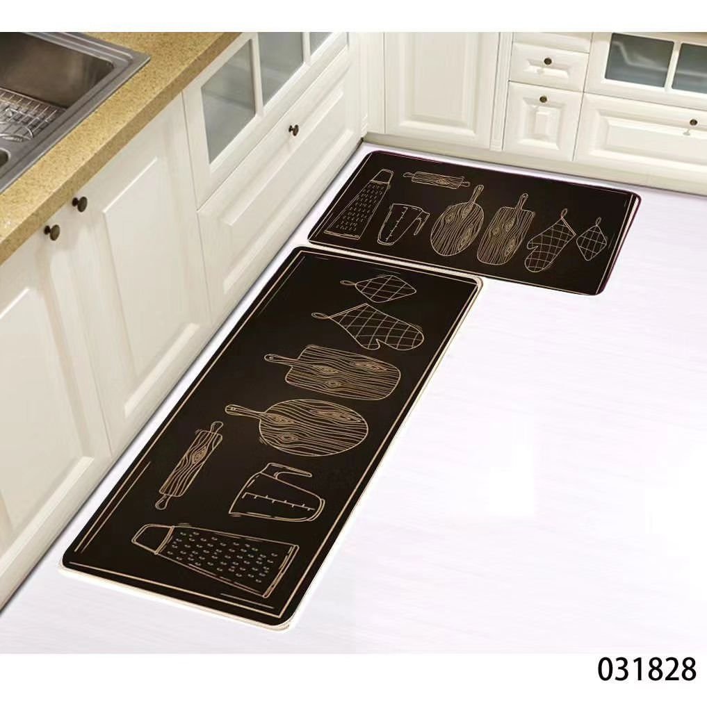 2pc Kitchen Mats with Rubber Bottom | - Elegant Households KE