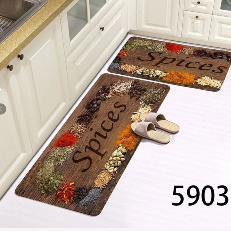 2pc Kitchen Mats with Rubber Bottom | - Elegant Households KE