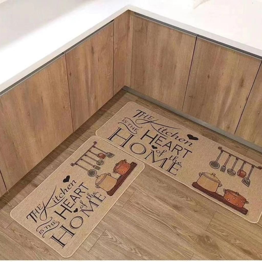 2pc Kitchen Mats with Rubber Bottom | - Elegant Households KE