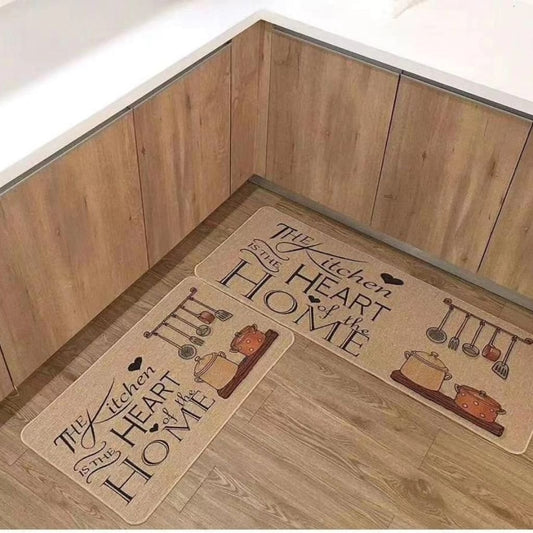 2pc Kitchen Mats with Rubber Bottom | - Elegant Households KE