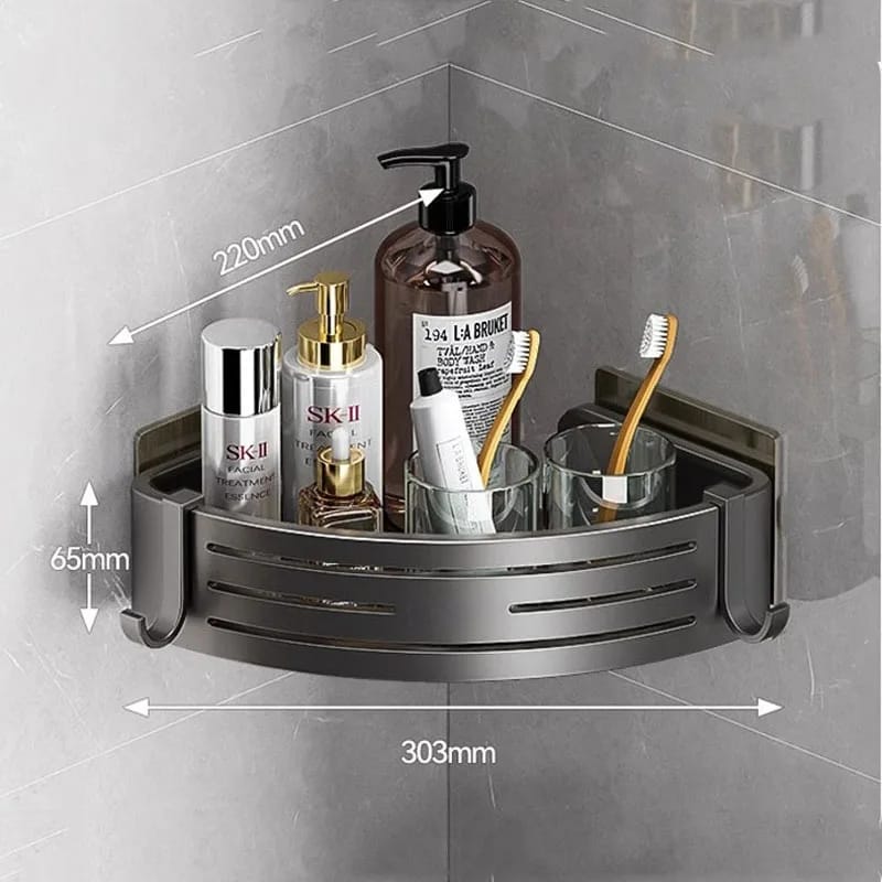 2pcs Corner Aluminum wall mounted Bathroom Shelf Set | - Elegant Households KE