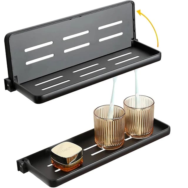 2pcs Foldable Metallic Rectangular Multi - purpose Floating shelf | - Elegant Households KE
