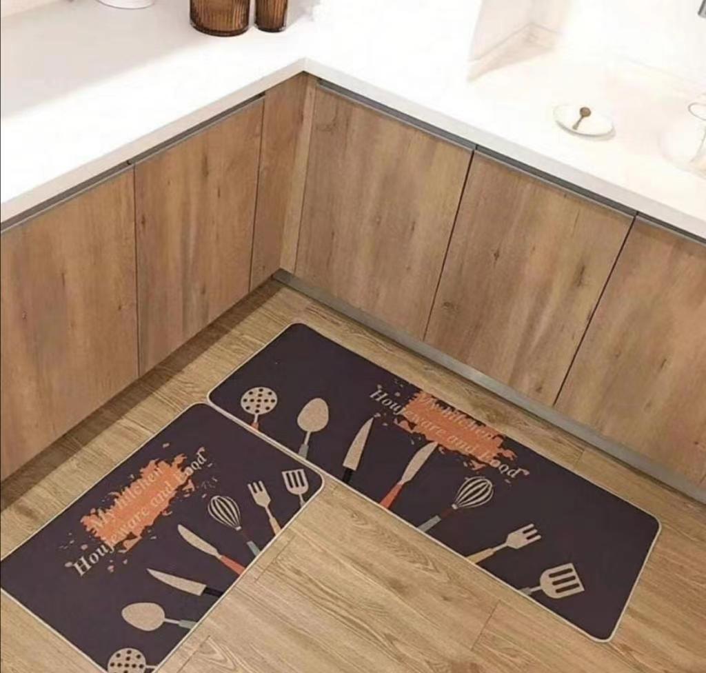 2pcs kitchen mats with rubber super non - slip underside | - Elegant Households KE