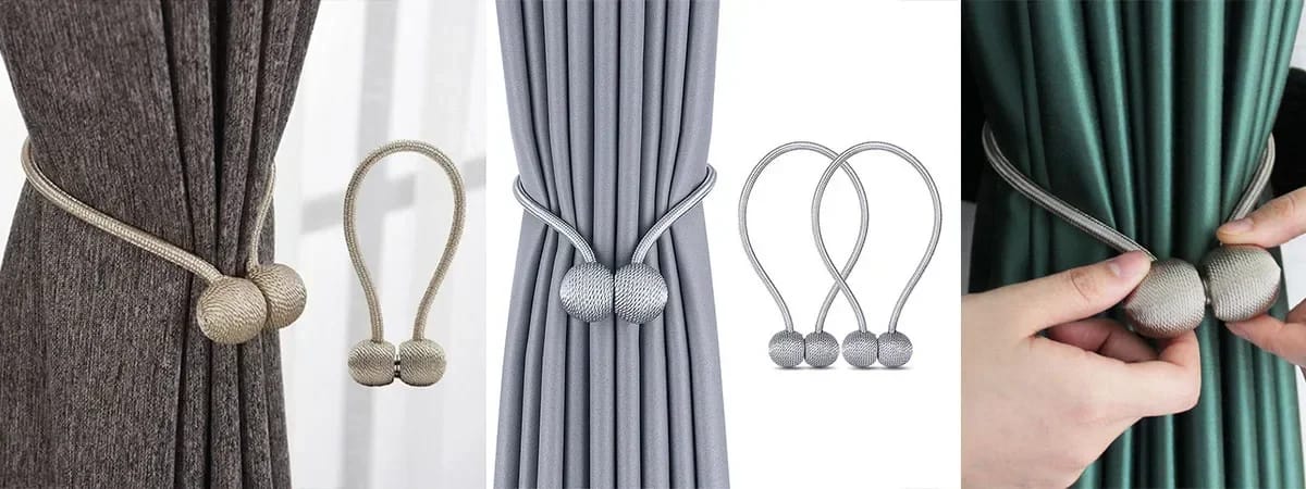 2pcs Magnetic curtain holders available  | - Elegant Households KE