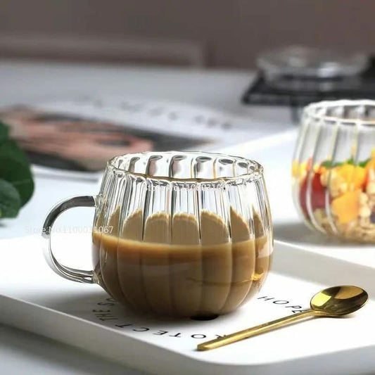 2pcs set Stripped Pumpkin shape borosilicate cups | - Elegant Households KE