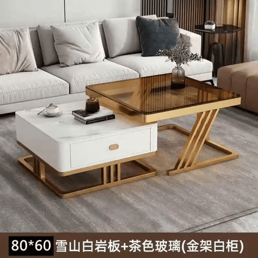 2pcs Square Nesting table set with Drawers | - Elegant Households KE