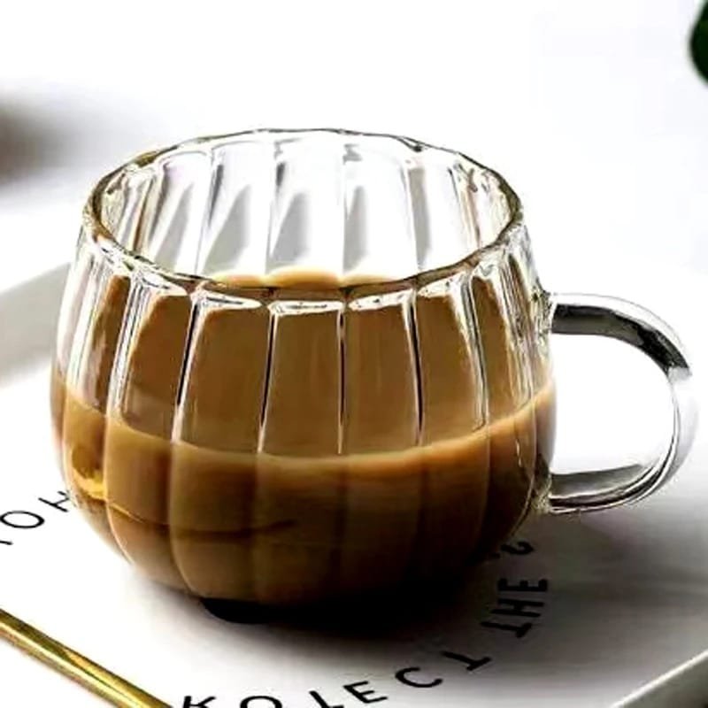 2pcs Stripped Pumpkin shape borosilicate cups  | - Elegant Households KE