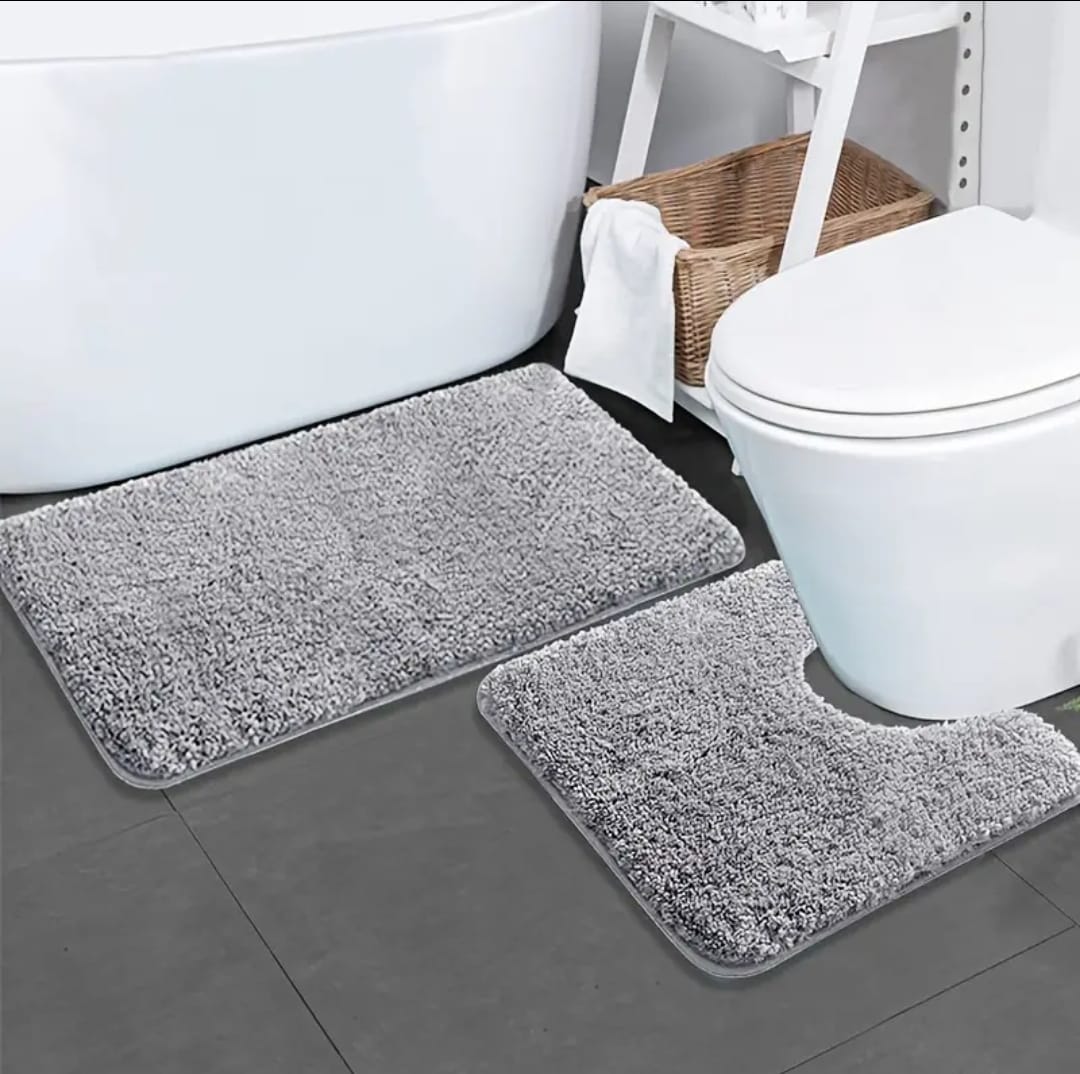 2pcs Ultra - Soft Plush Bath Mat Set | - Elegant Households KE