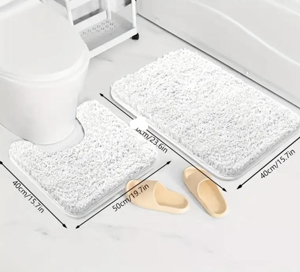 2pcs Ultra - Soft Plush Bath Mat Set | - Elegant Households KE