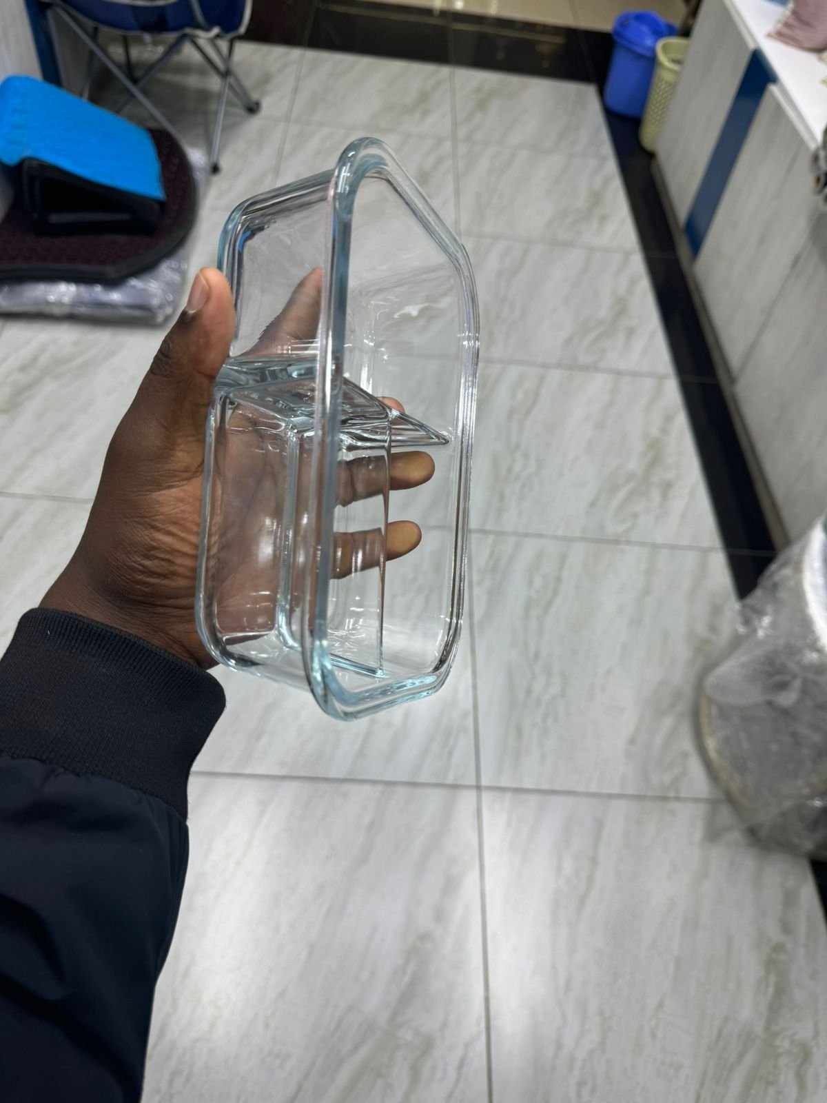 3 GRID GLASS LUNCH BOX | - Elegant Households KE