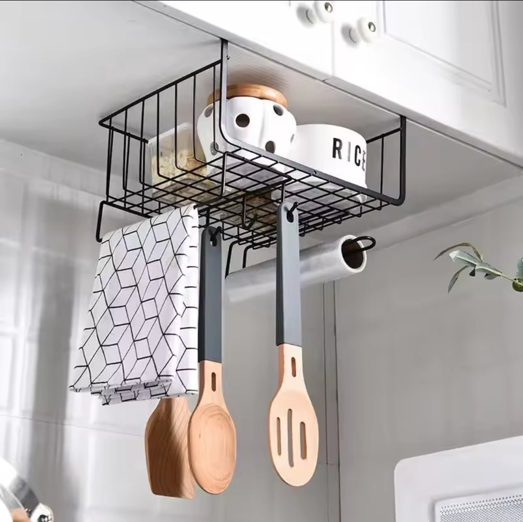 3 in 1 Metallic under shelf rack/Organizer | - Elegant Households KE