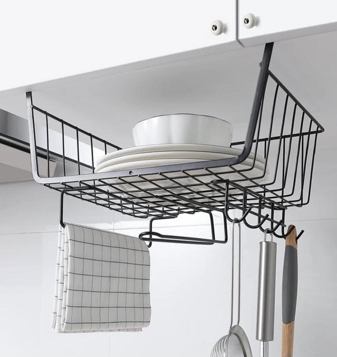 3 in 1 Metallic under shelf rack/Organizer | - Elegant Households KE