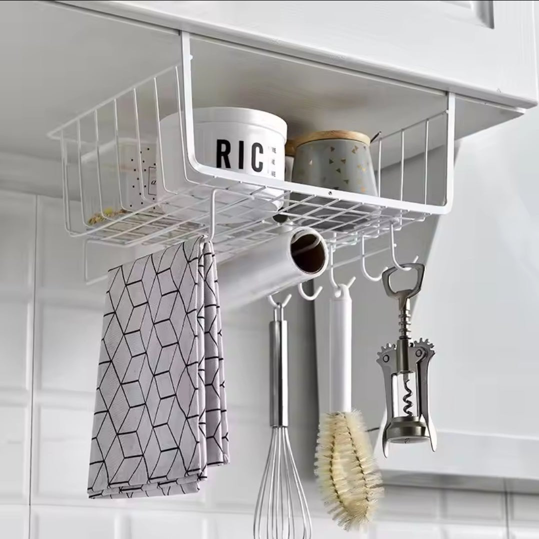 3 in 1 Metallic under shelf rack/Organizer | - Elegant Households KE