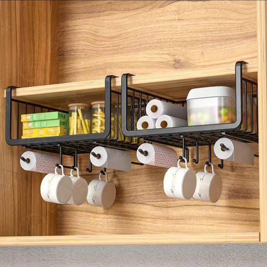 3 in 1 Metallic under shelf rack/Organizer | - Elegant Households KE