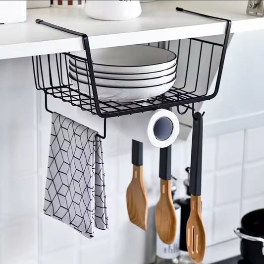 3 in 1 Metallic under shelf rack/Organizer | - Elegant Households KE