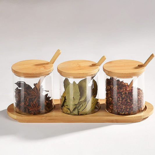 Spice Jars Price in Kenya – 3 in 1 Glass Spice Jars with Lids & Spoon Best Deal