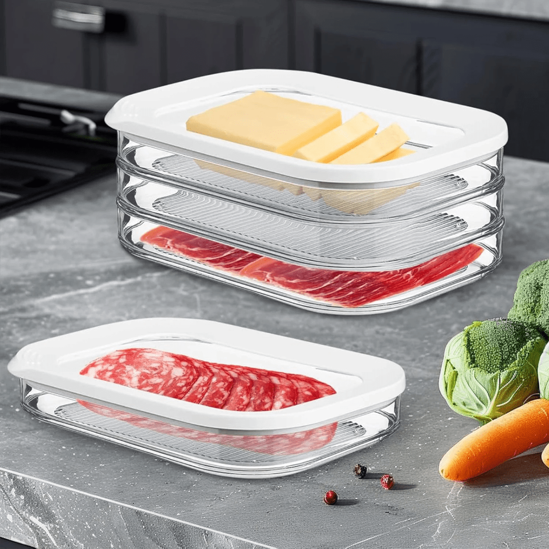 3 in 1 stackable bacon and cheese container | - Elegant Households KE