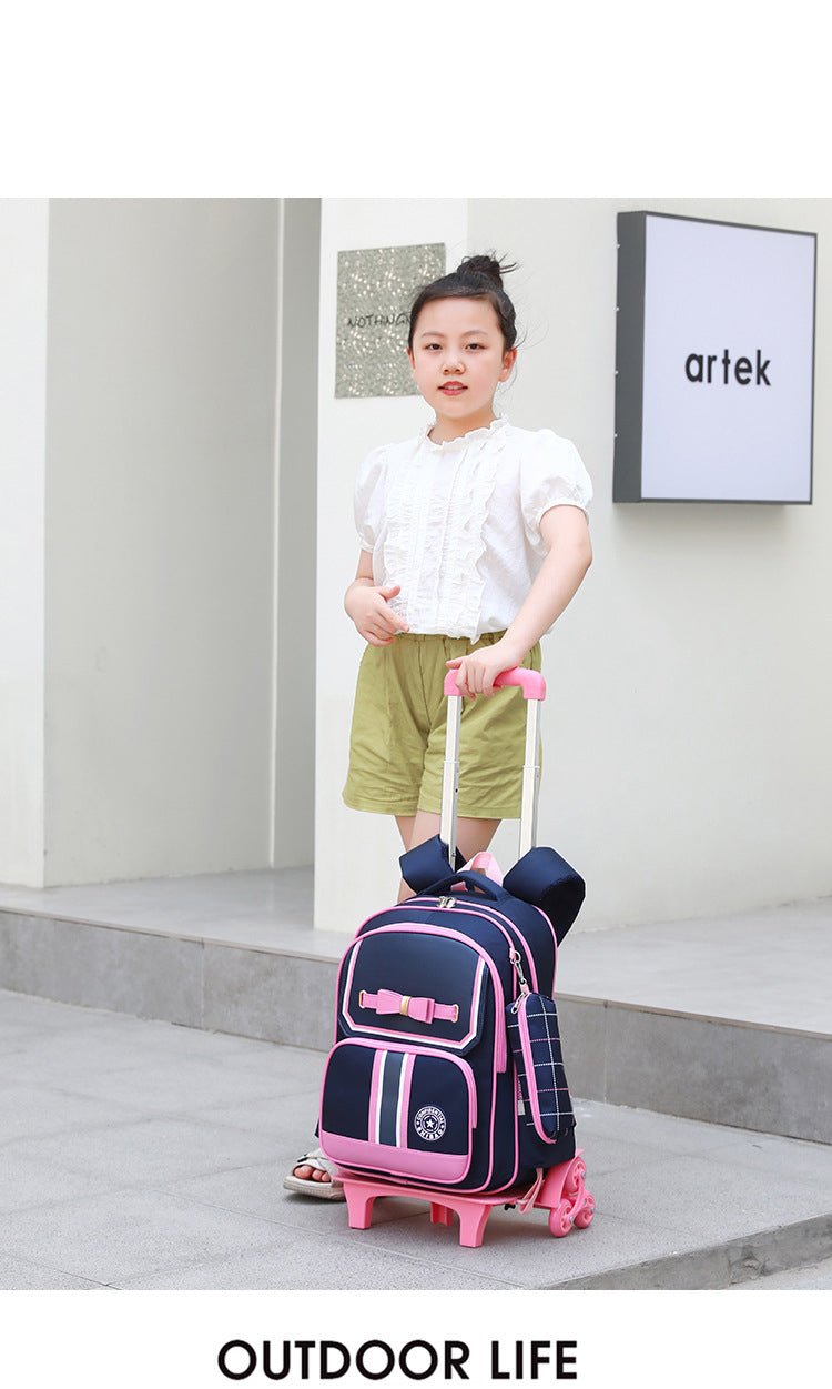 3 in 1 Student High capacity School bag Rolling(detachable) | - Elegant Households KE