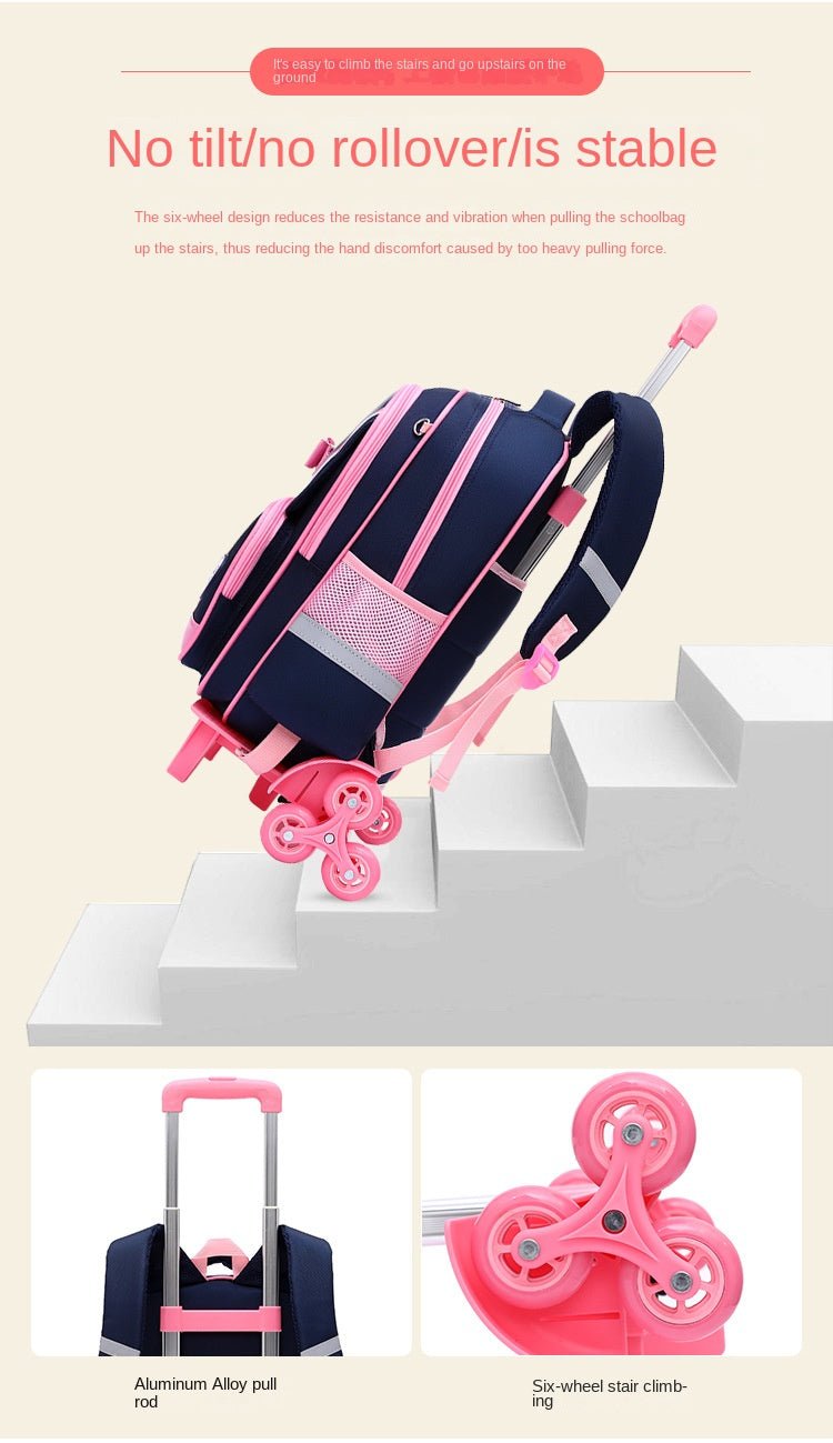 3 in 1 Student High capacity School bag Rolling(detachable) | - Elegant Households KE