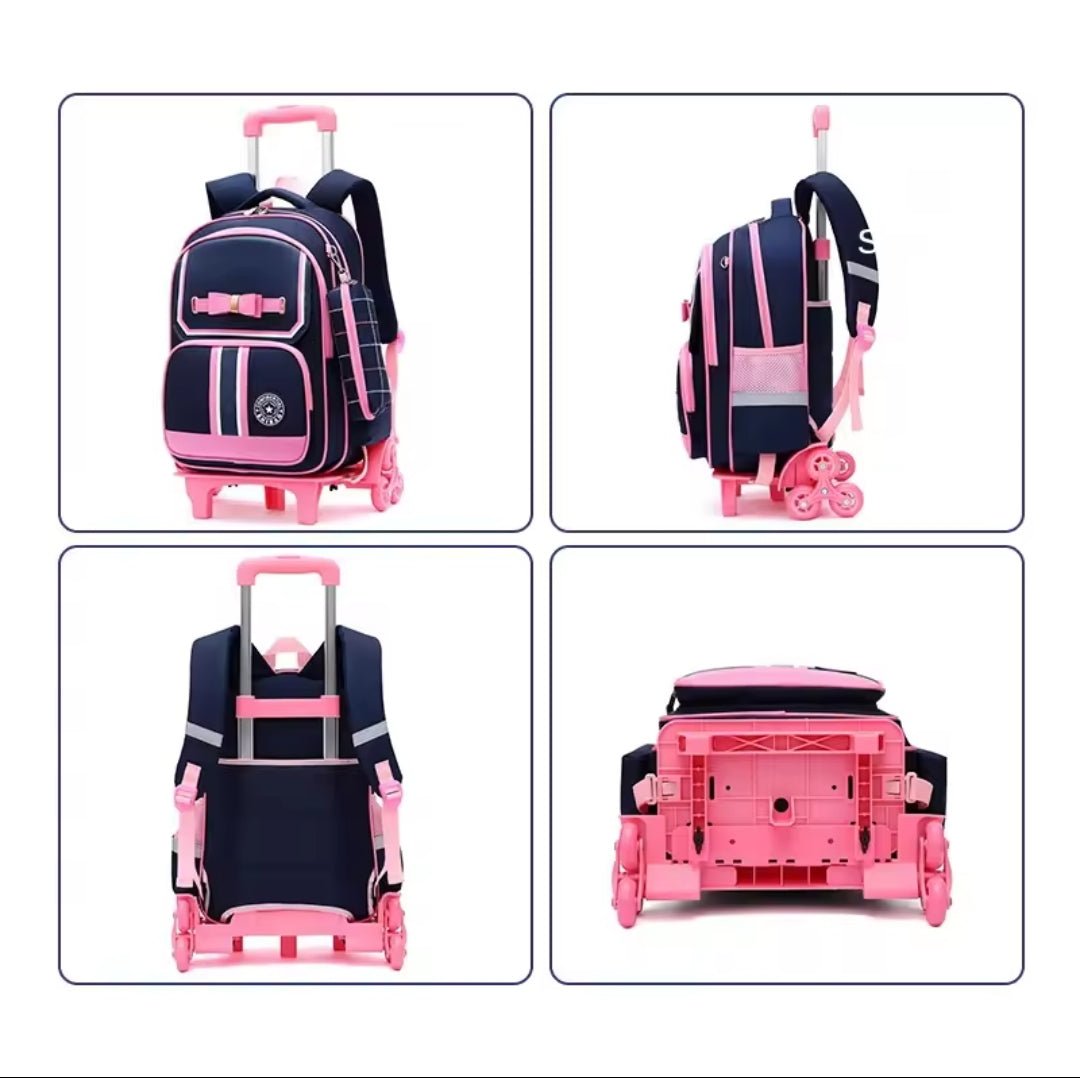 3 in 1 Student High capacity School bag Rolling(detachable) | - Elegant Households KE